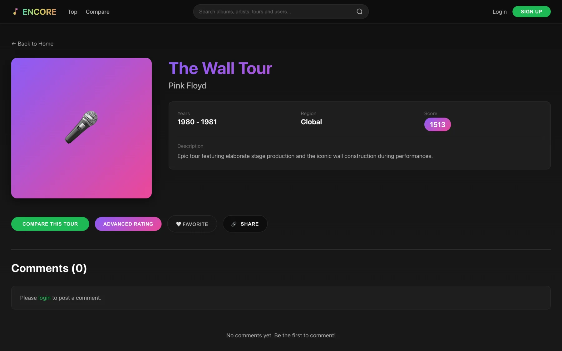 a tour page